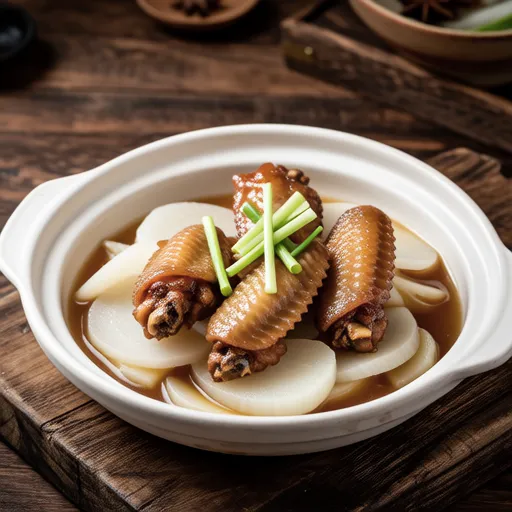 Simmered Chicken Wings and Daikon with Ginger