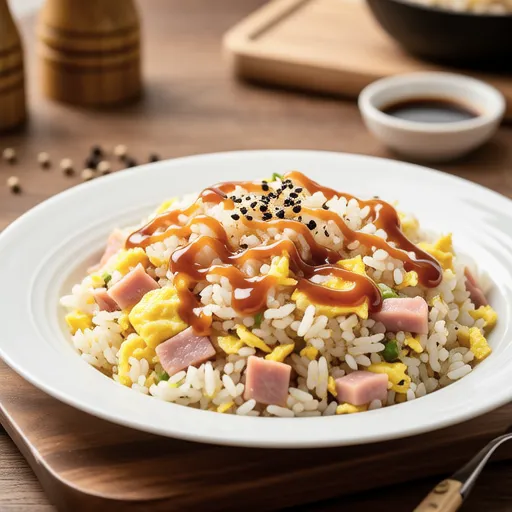 Ham and Egg Fried Rice with Oyster Sauce