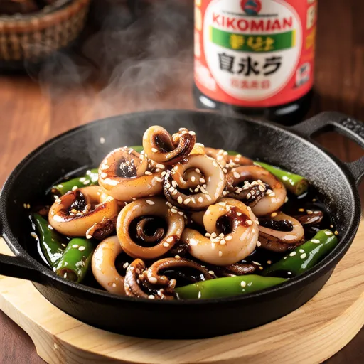 Stir-fried Squid and Shishito Peppers with Soy Sauce