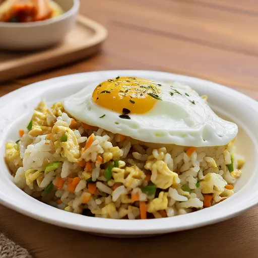 Кимчи с жареным рисом и яйцом