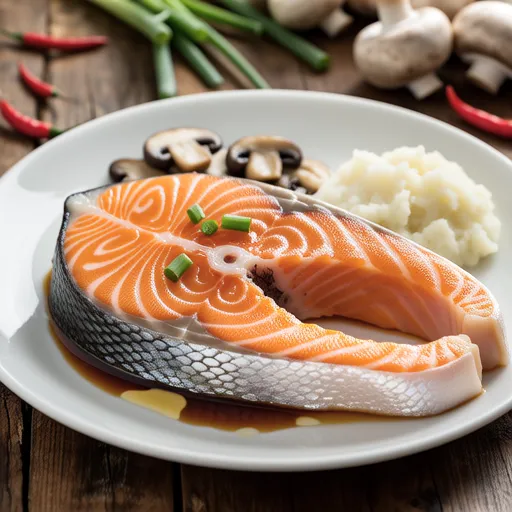 Salmon and Nameko Mushroom Simmered with Grated Daikon
