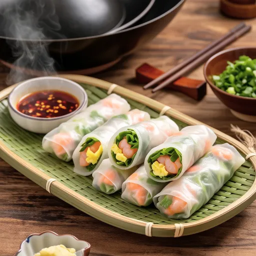 Rice Paper Shrimp Chive Egg Rolls