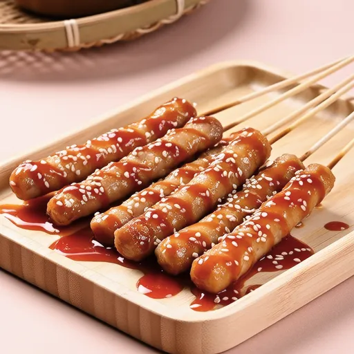 소떡 소떡 (한국식 떡과 소시지 꼬치)