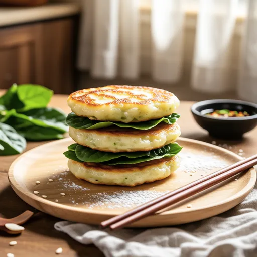 Spam Perilla Leaf Pancakes