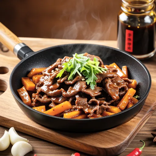 Beef and Chrysanthemum Stir-fry with Gochujang