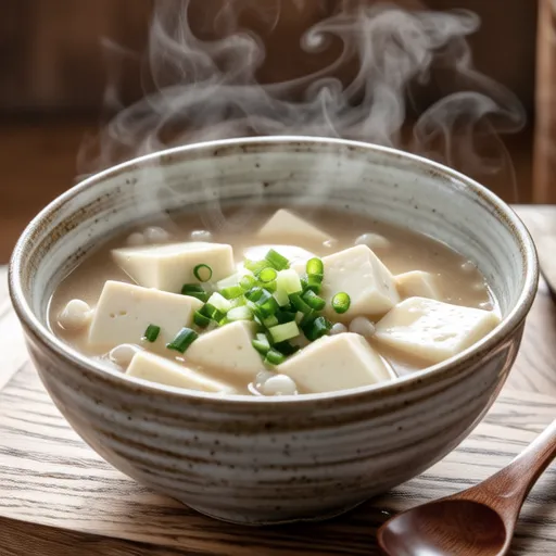 Tofu and Natto Soy Milk Miso Soup
