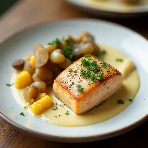 Salmon with Cheese Cream Sauce