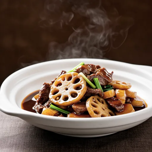 Beef and Lotus Root in Oyster Sauce