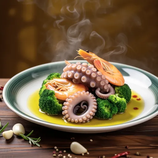 Seafood and Broccoli Ajillo
