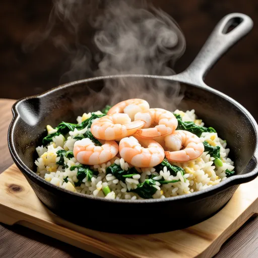 Shrimp and Spinach Fried Rice
