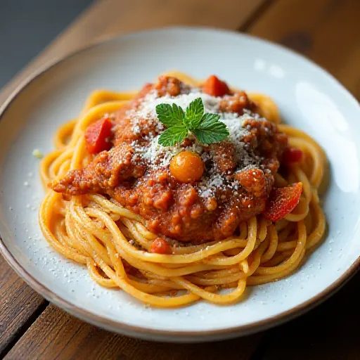 Pasta with Meat and Potato Sauce