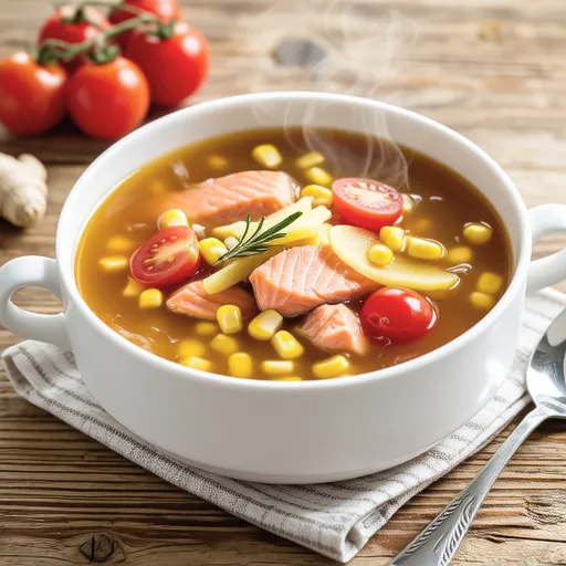 Salmon Ginger Consomme Soup