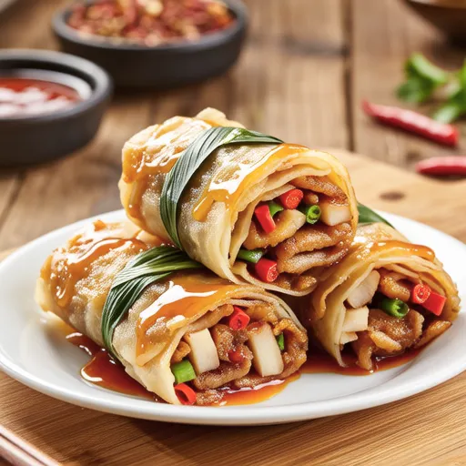 Crunchy and Savory Pork Belly Vegetable Rolls