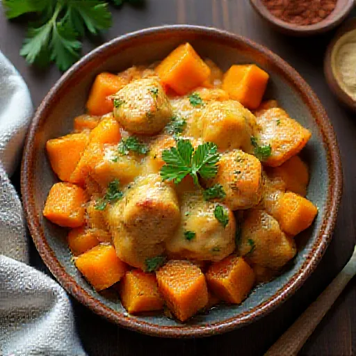 Sweet Potato and Chicken Cheese Stir-fry