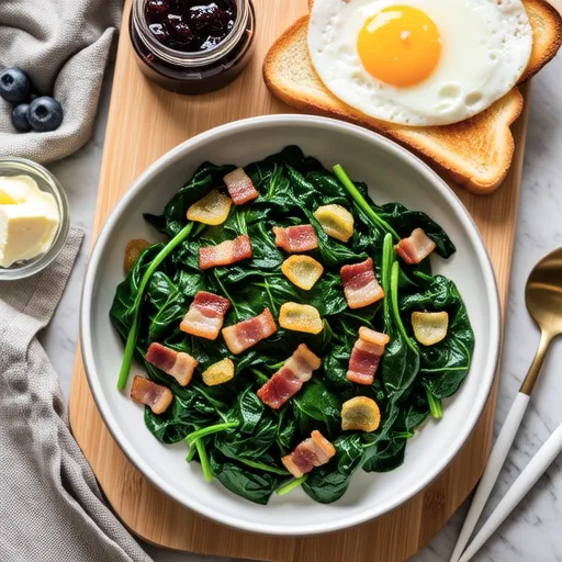 Spinach Bacon Stir-fry