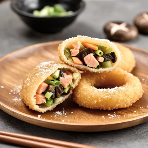 Salmon Onion Ring Pancakes