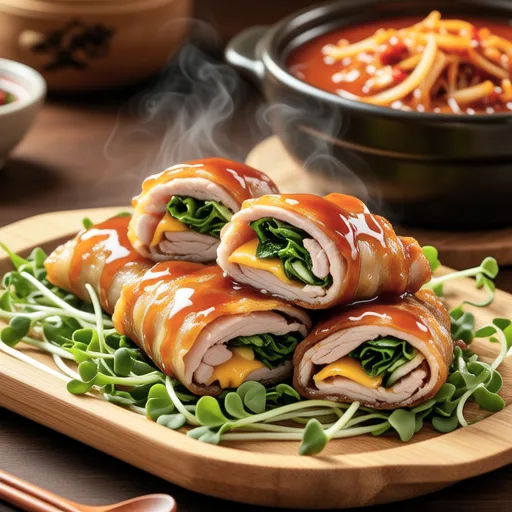 Kimchi Cheese Pork Rolls