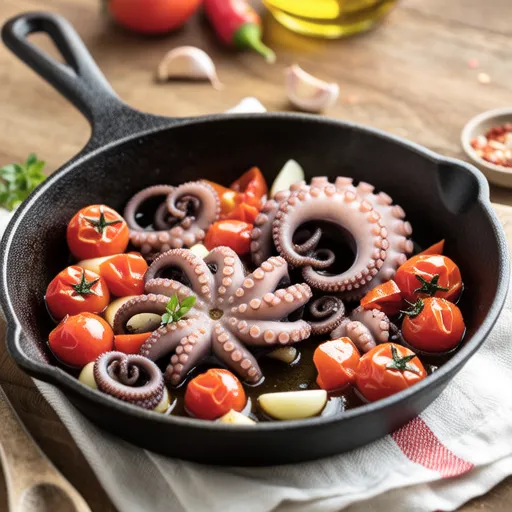 Mini Tomato and Octopus Ajillo