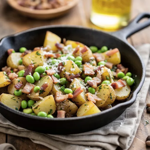 Potato and Edamame Bacon Stir-fry