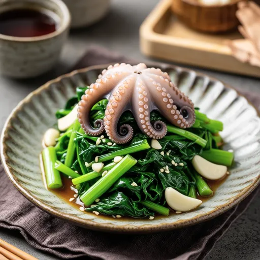 Shungiku and Octopus Salad