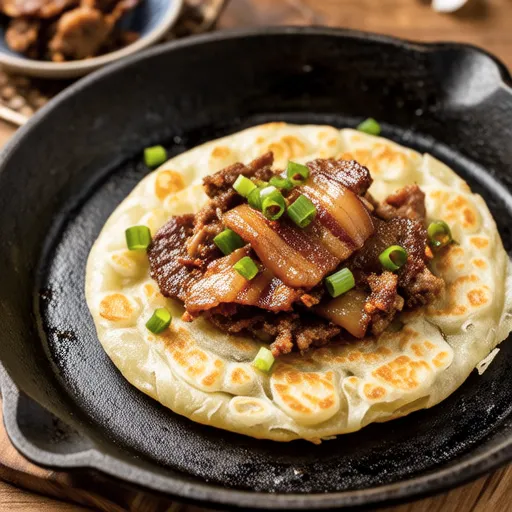 Kimchi Pancake with Thinly Sliced Pork Belly
