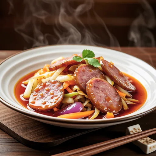 Spicy Stir-fried Sundae (Korean Blood Sausage)