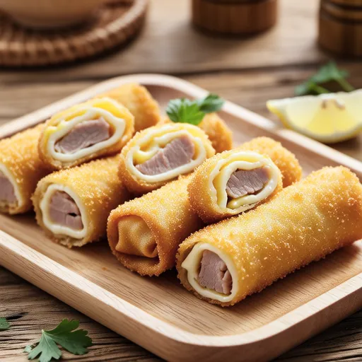 Young Corn Cheese Pork Rolls (Fried)