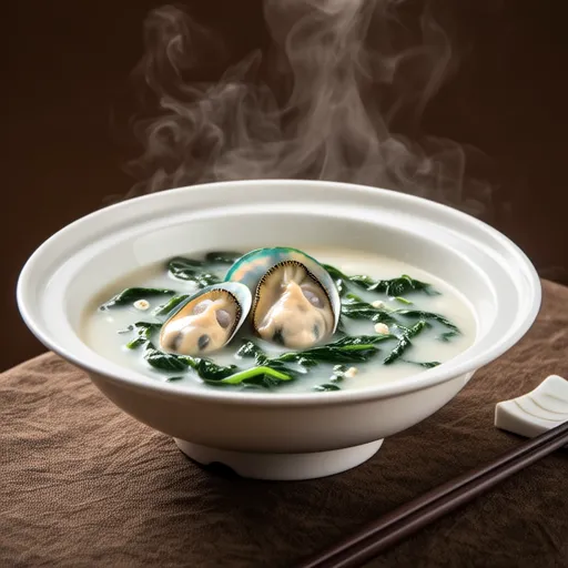 Oyster and Spinach Cream Soup