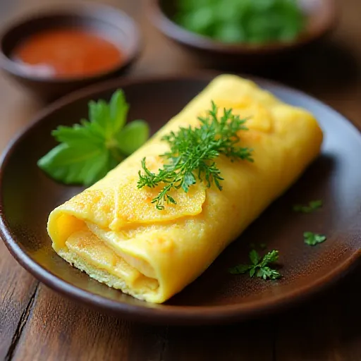 Mizuna and Egg Dashi Roll