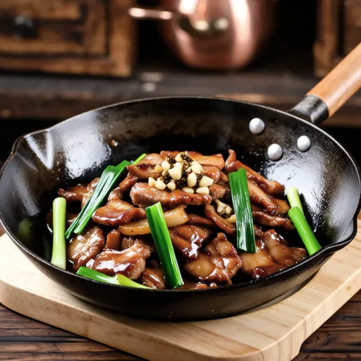 Stir-fried Pork Belly and Daikon Greens with Oyster Sauce