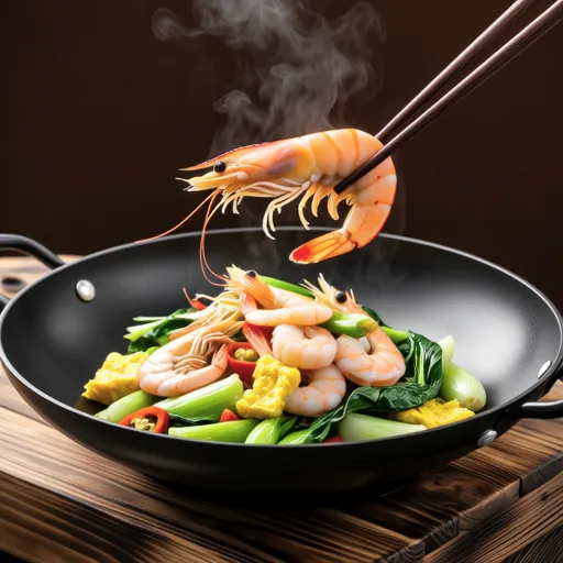 Spring Cabbage and Shrimp Stir-fry with Eggs