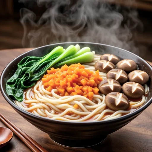 Komatsuna and Eringi Mentaiko Butter Udon