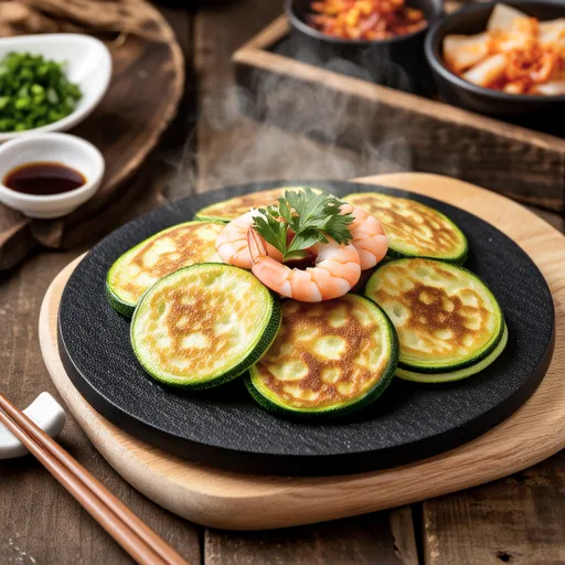 Korean Zucchini Perilla Leaf Pancakes