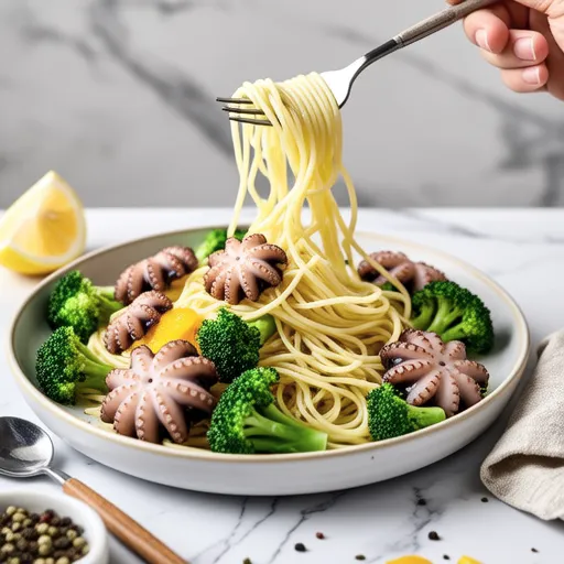 Broccoli Sprout and Octopus Cold Pasta