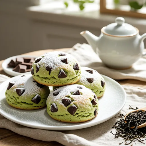 Green Tea White Chocolate Chip Scones