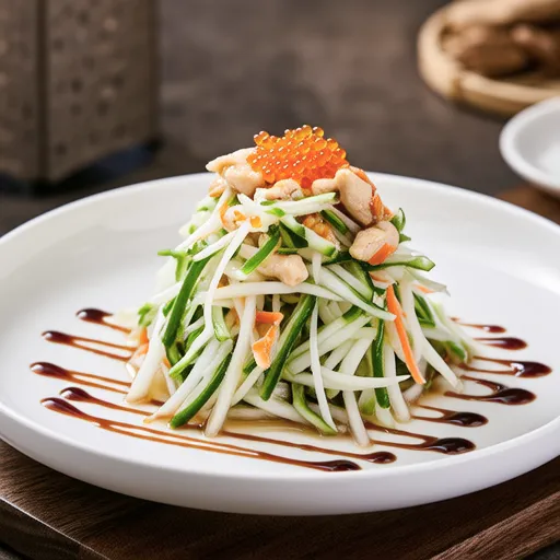 Daikon and Pea Sprout Mentaiko Mayo Salad