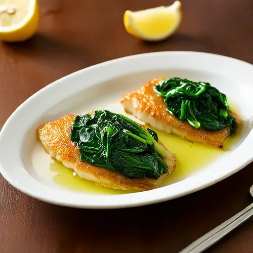 Steamed Cod with Spinach