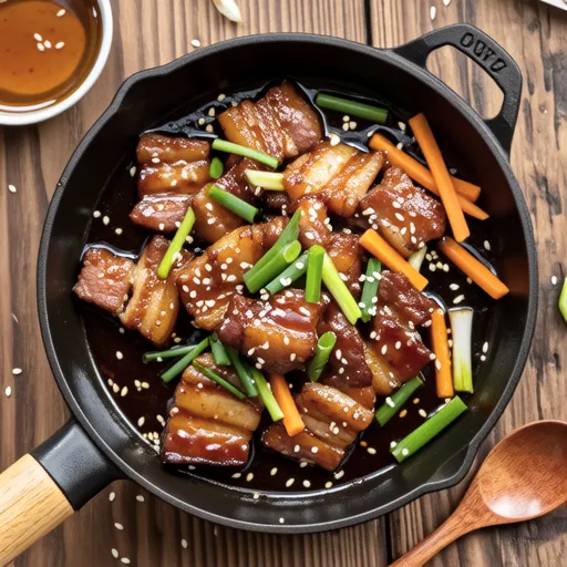 Sweet and Spicy Stir-fried Pork with Komatsuna