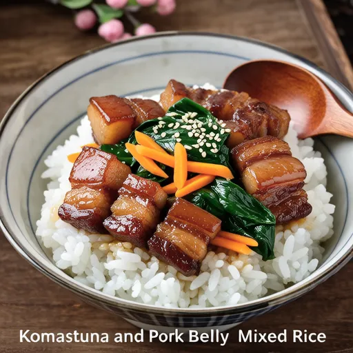 Komatsuna and Pork Belly Mixed Rice