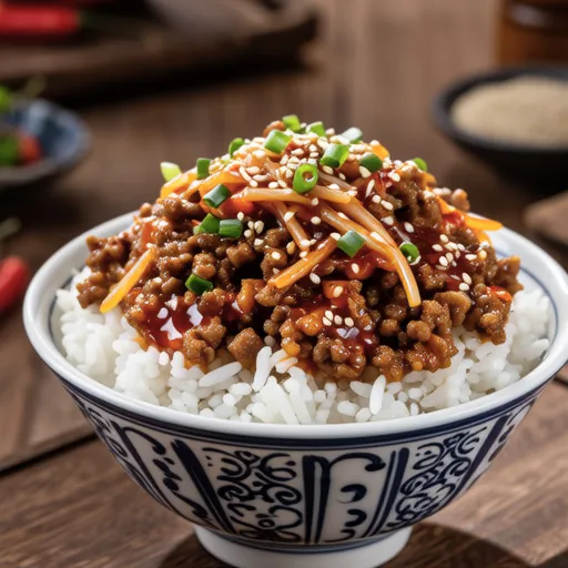 Stir-fried Rice with Pork and Bean Sprouts