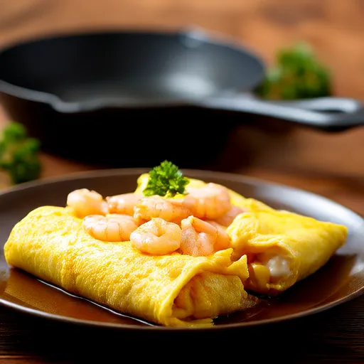 Shrimp and Corn Omelette