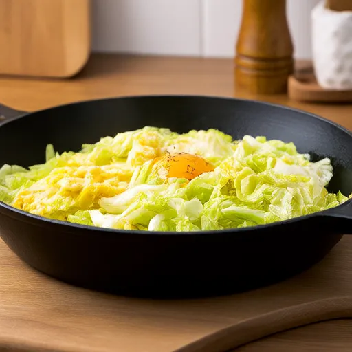Fluffy Cabbage and Egg Omelet
