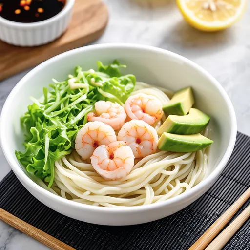 Shrimp and Avocado Salad Udon