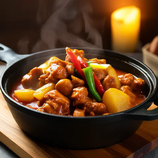 Тушеная курица с картофелем
