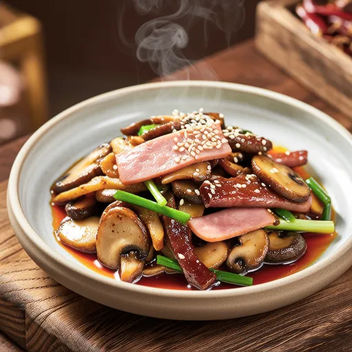 Ham Mushroom Vegetable Stir-fry