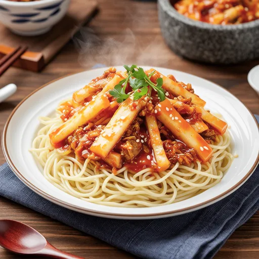 Kimchi Fish Cake Pasta