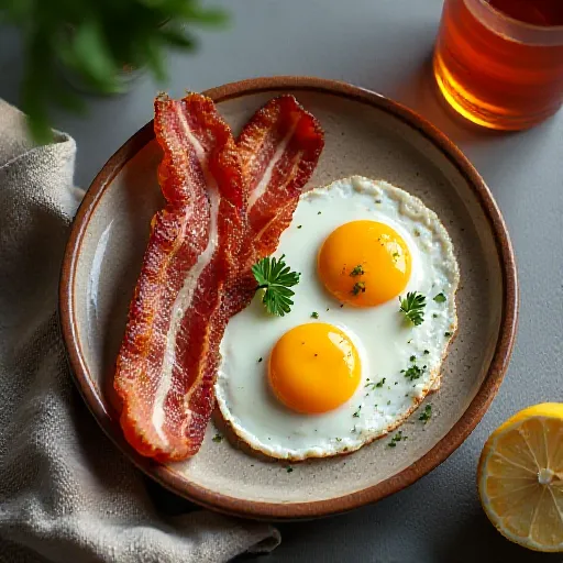 Ovos com bacon frito