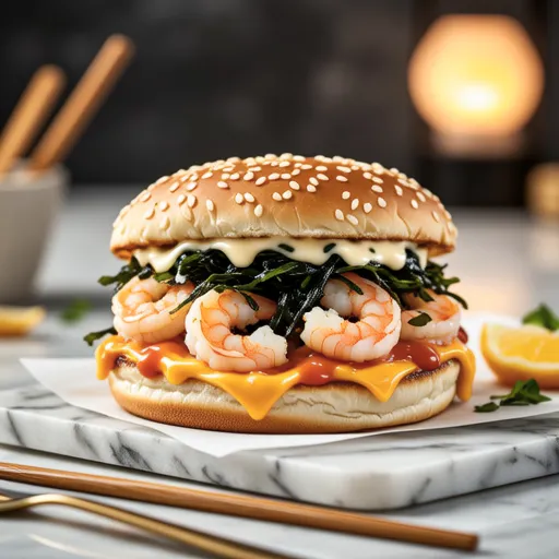 Cheese Shrimp Rice Burger