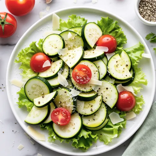 Zucchini and Cherry Tomato Caesar-style Salad