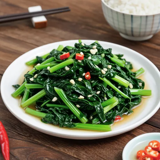 にんにく炒め菊花 greens